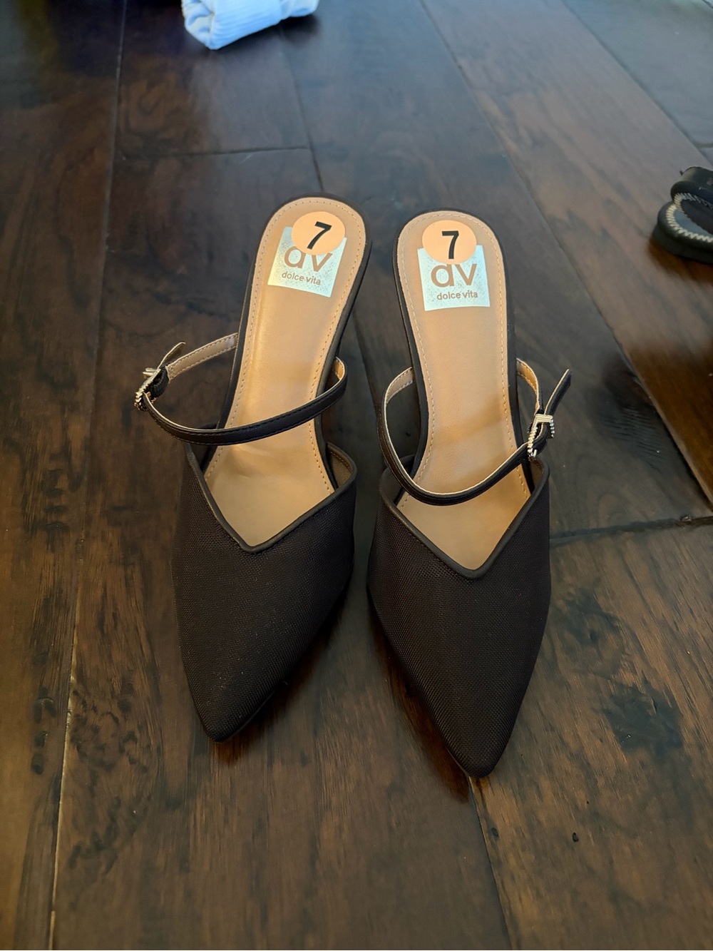 Dolce Vita Black Pointed Slingback Mules